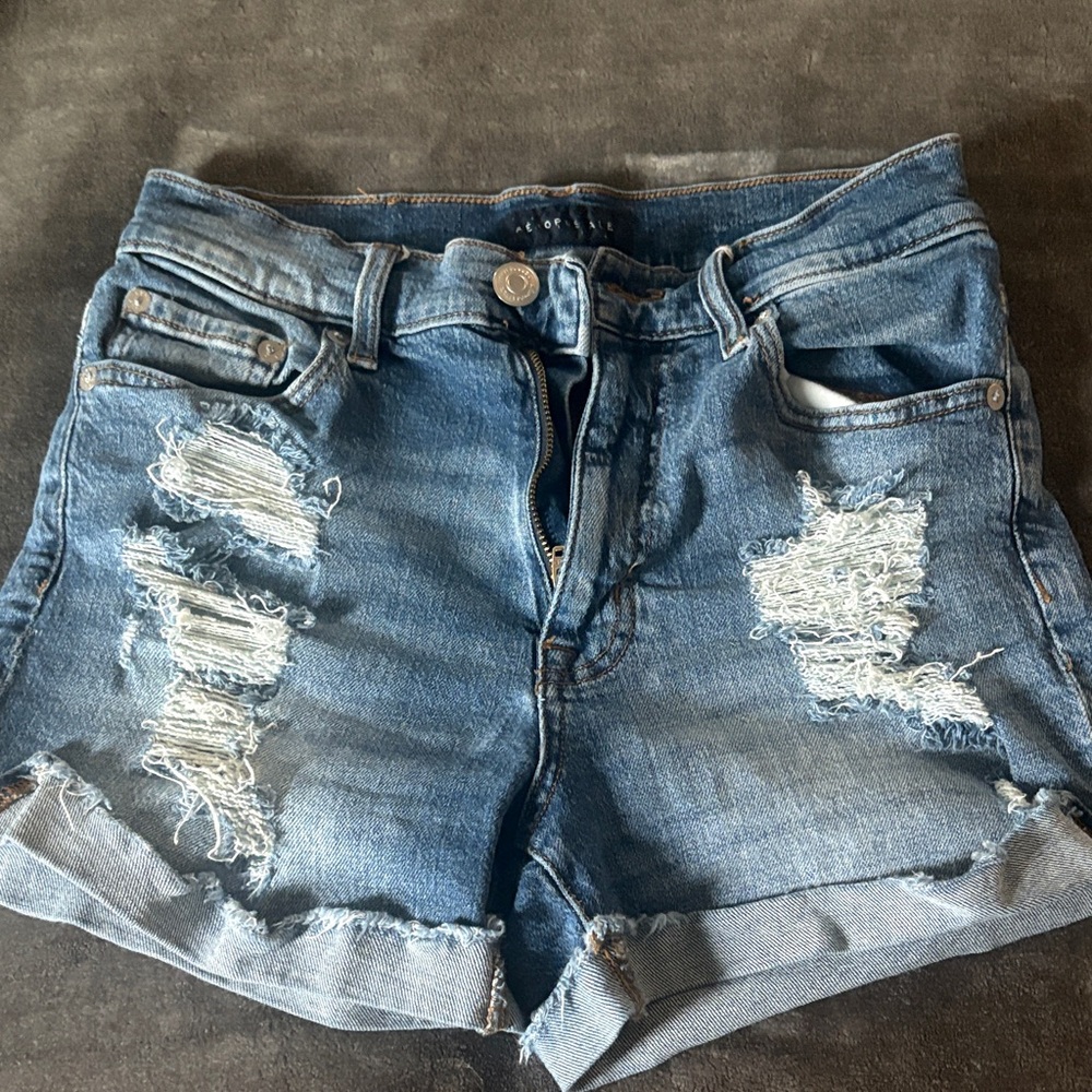 Aeropostale Ripped Blue Jean Shorts